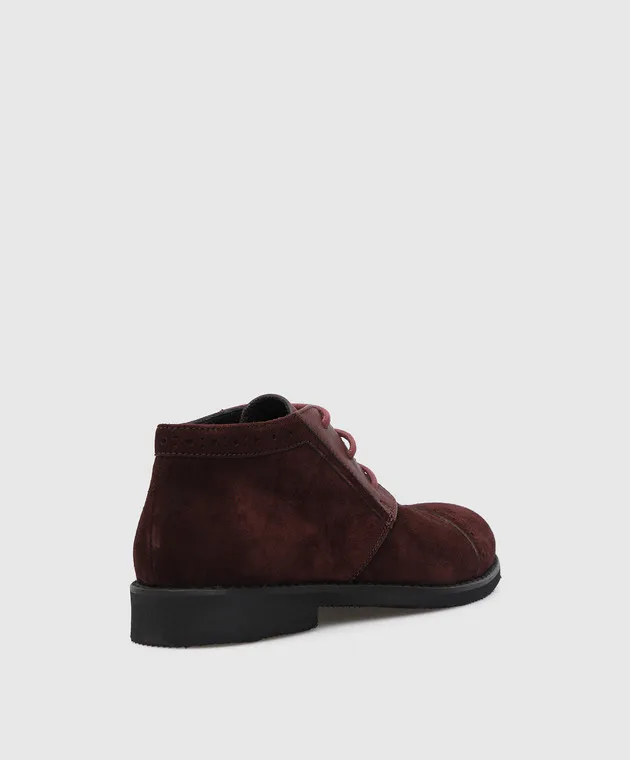 Stefano Ricci Children's burgundy suede deserts