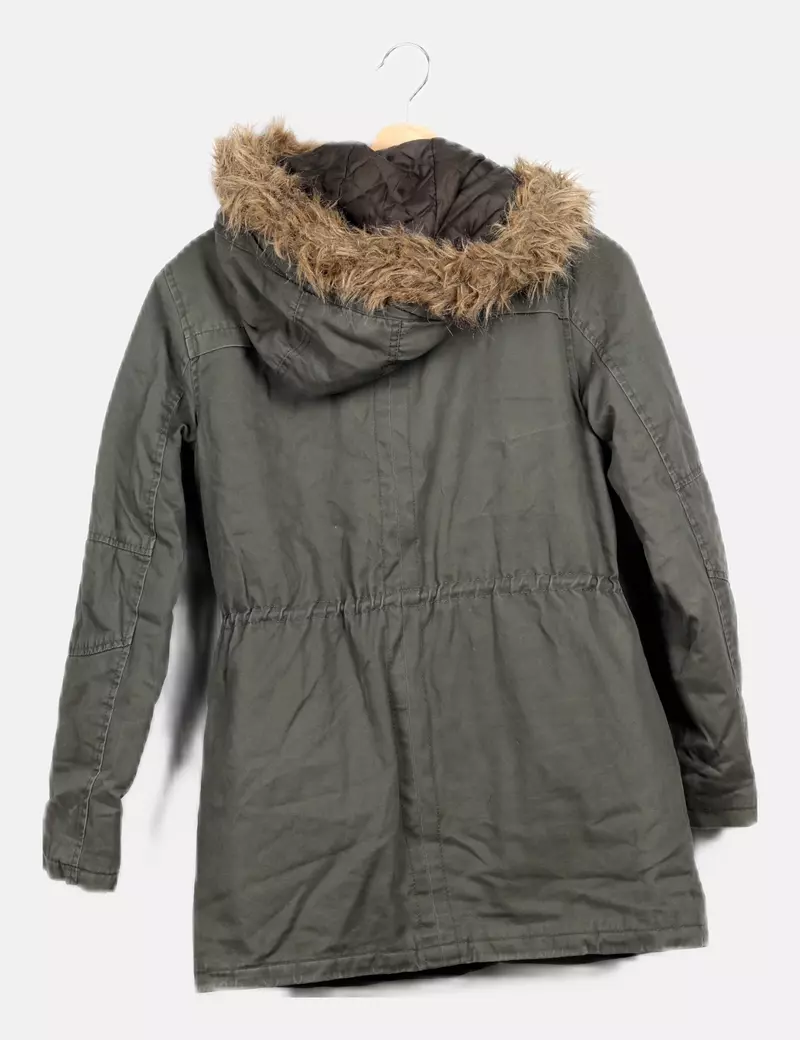 Stradivarius Parka kaki básica