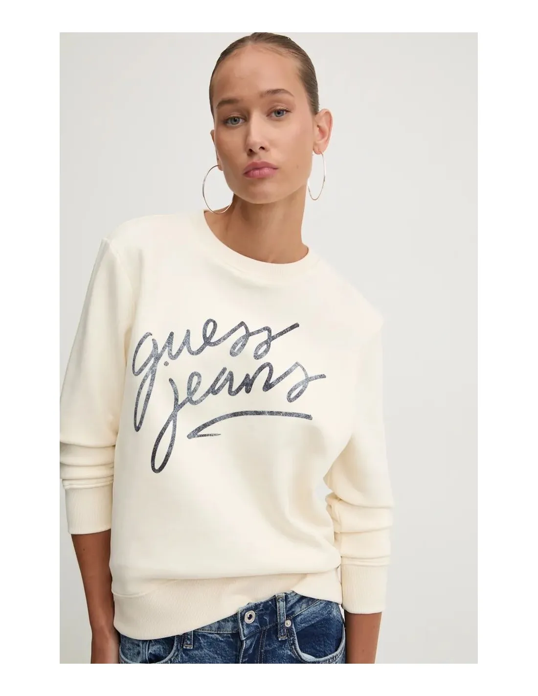 Sudadera clásica con logotipo en cursiva de Guess Jeans