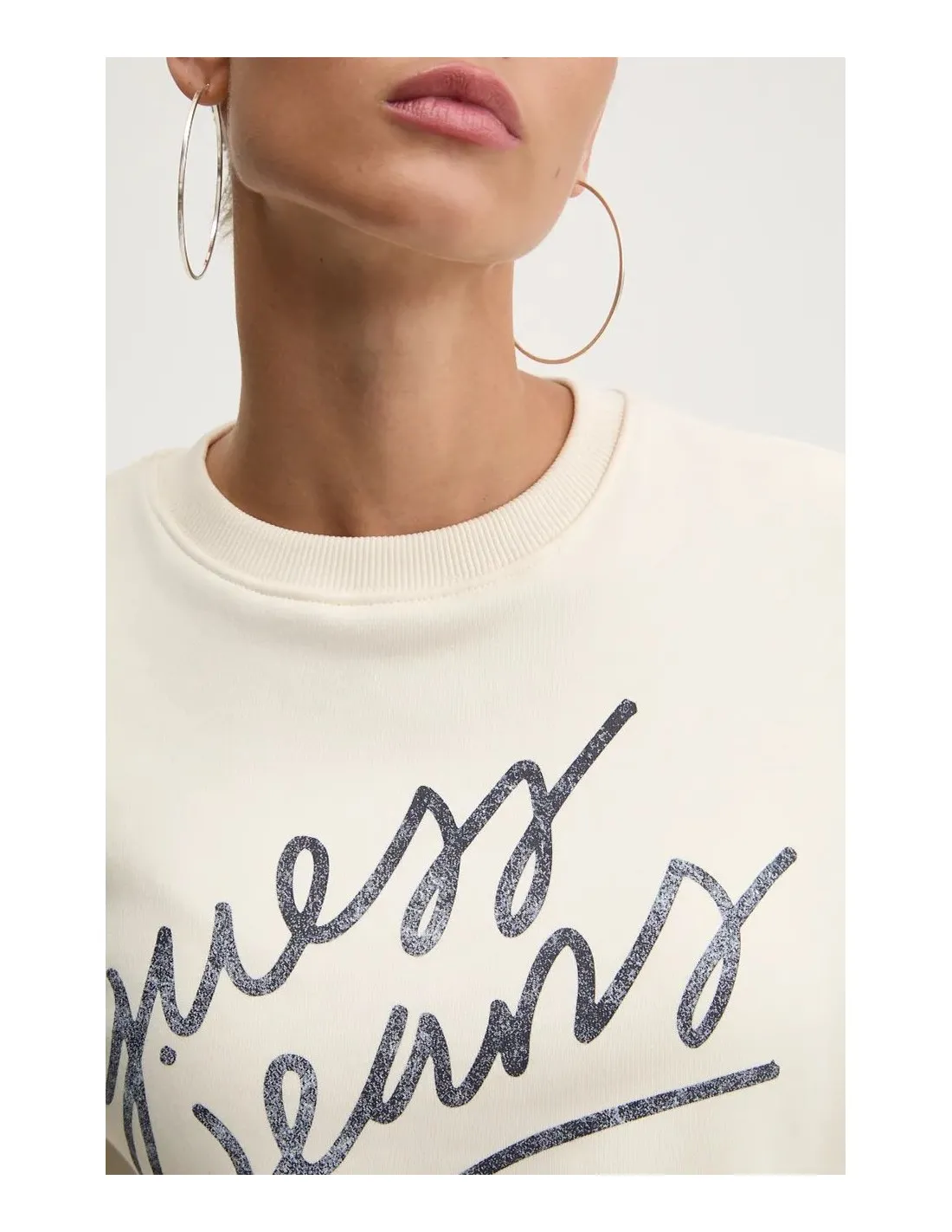Sudadera clásica con logotipo en cursiva de Guess Jeans