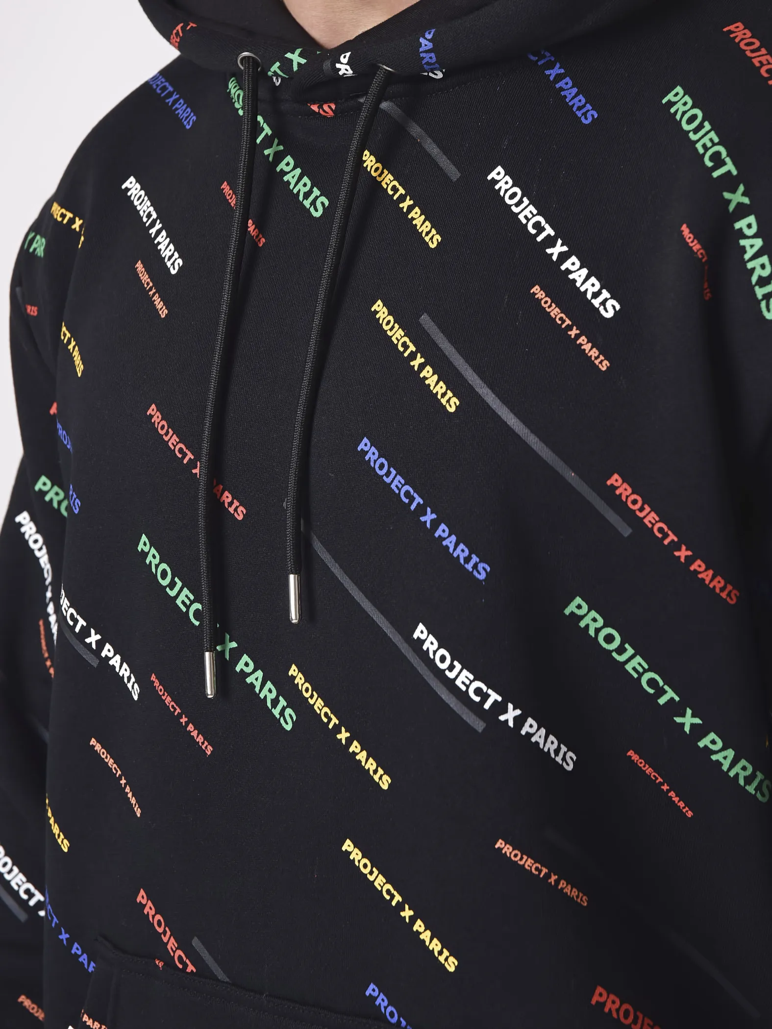 Sudadera con capucha estampada con logotipo en diagonal