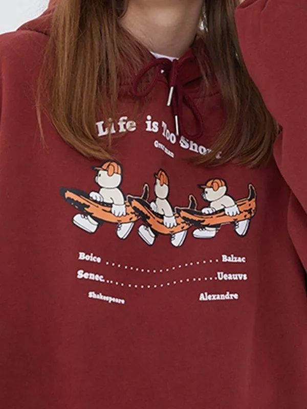 Sudadera con capucha extragrande con estampado de oso piloto unisex