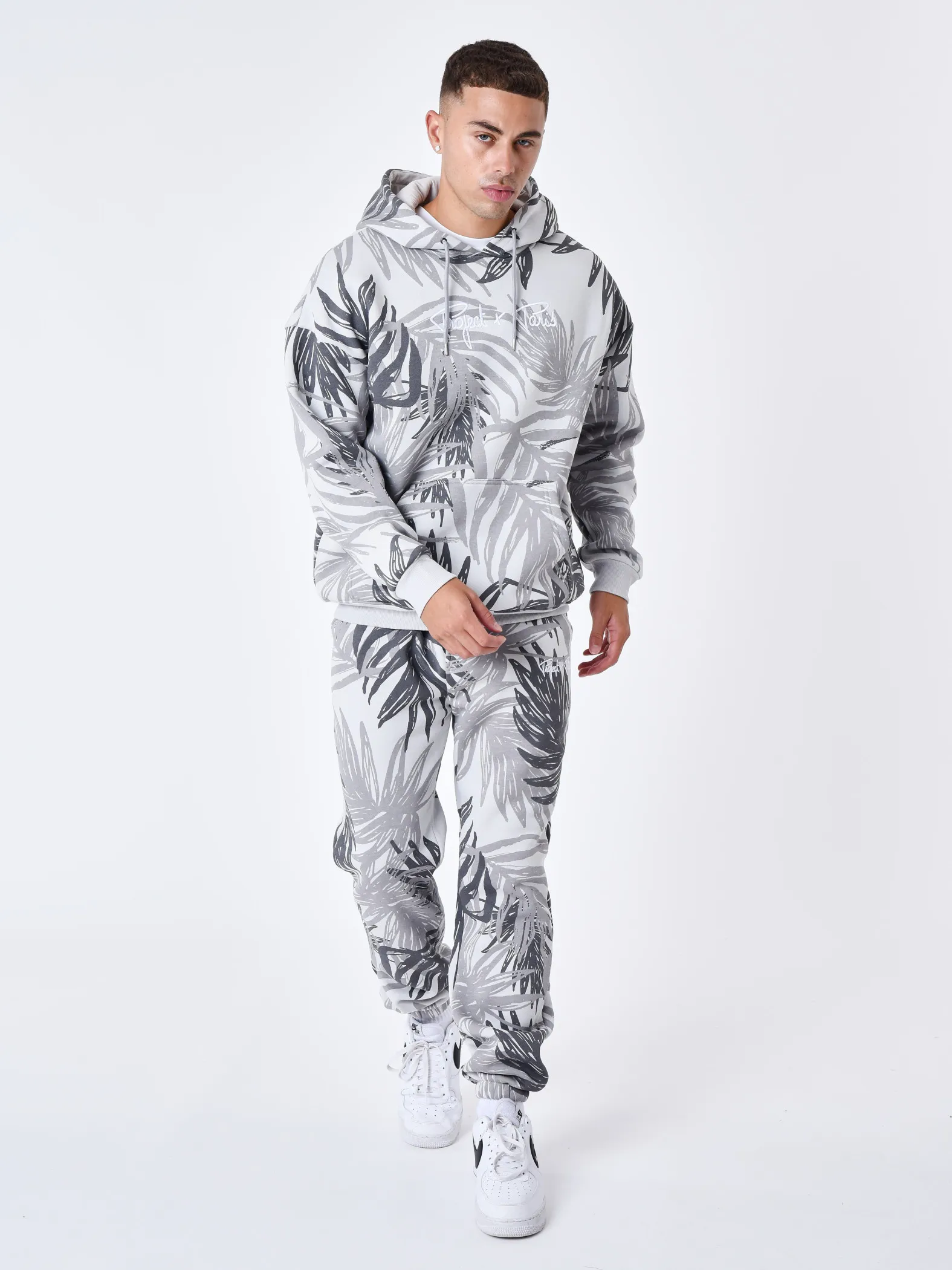 Sudadera con capucha y estampado de palmeras