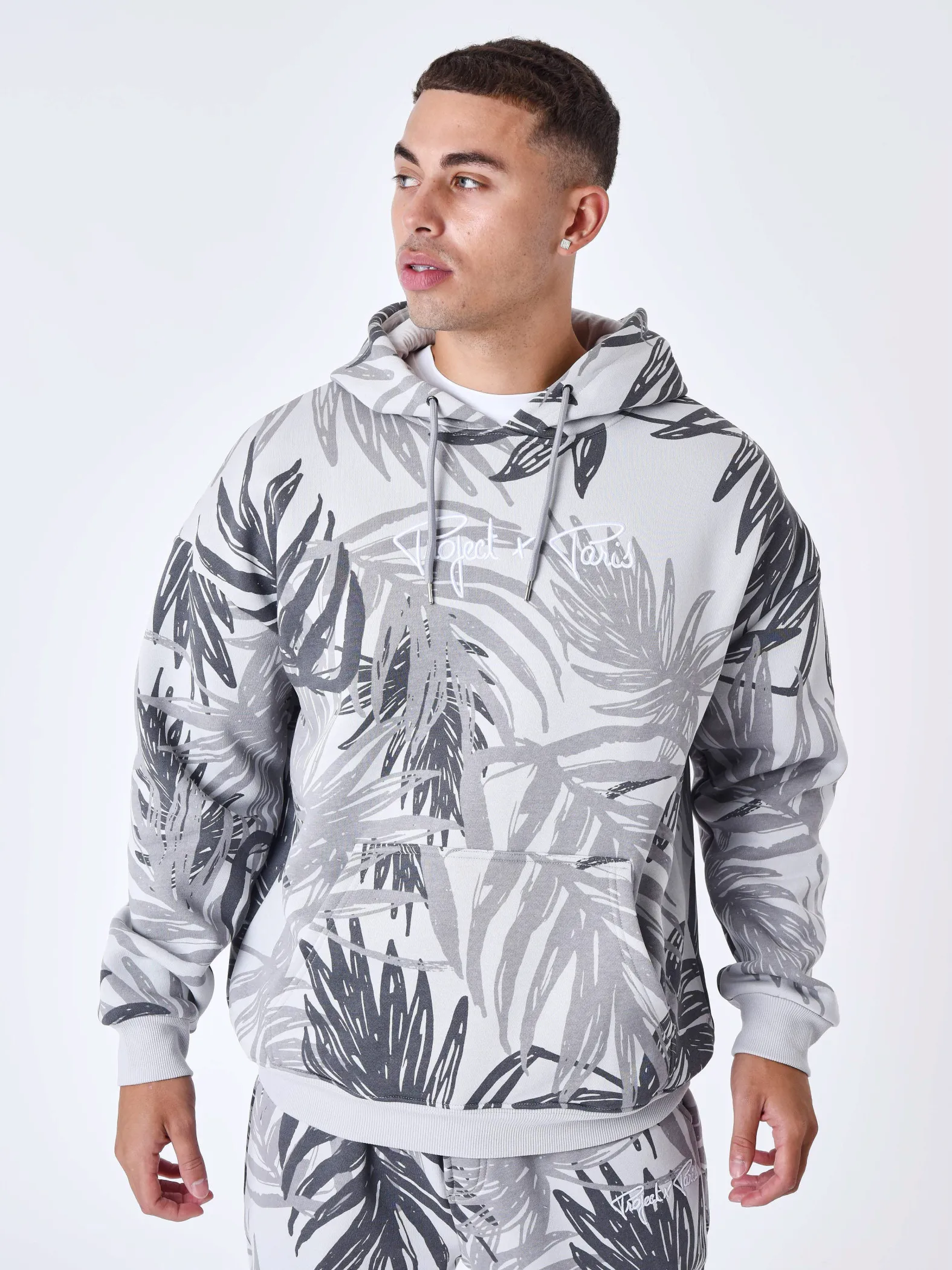 Sudadera con capucha y estampado de palmeras