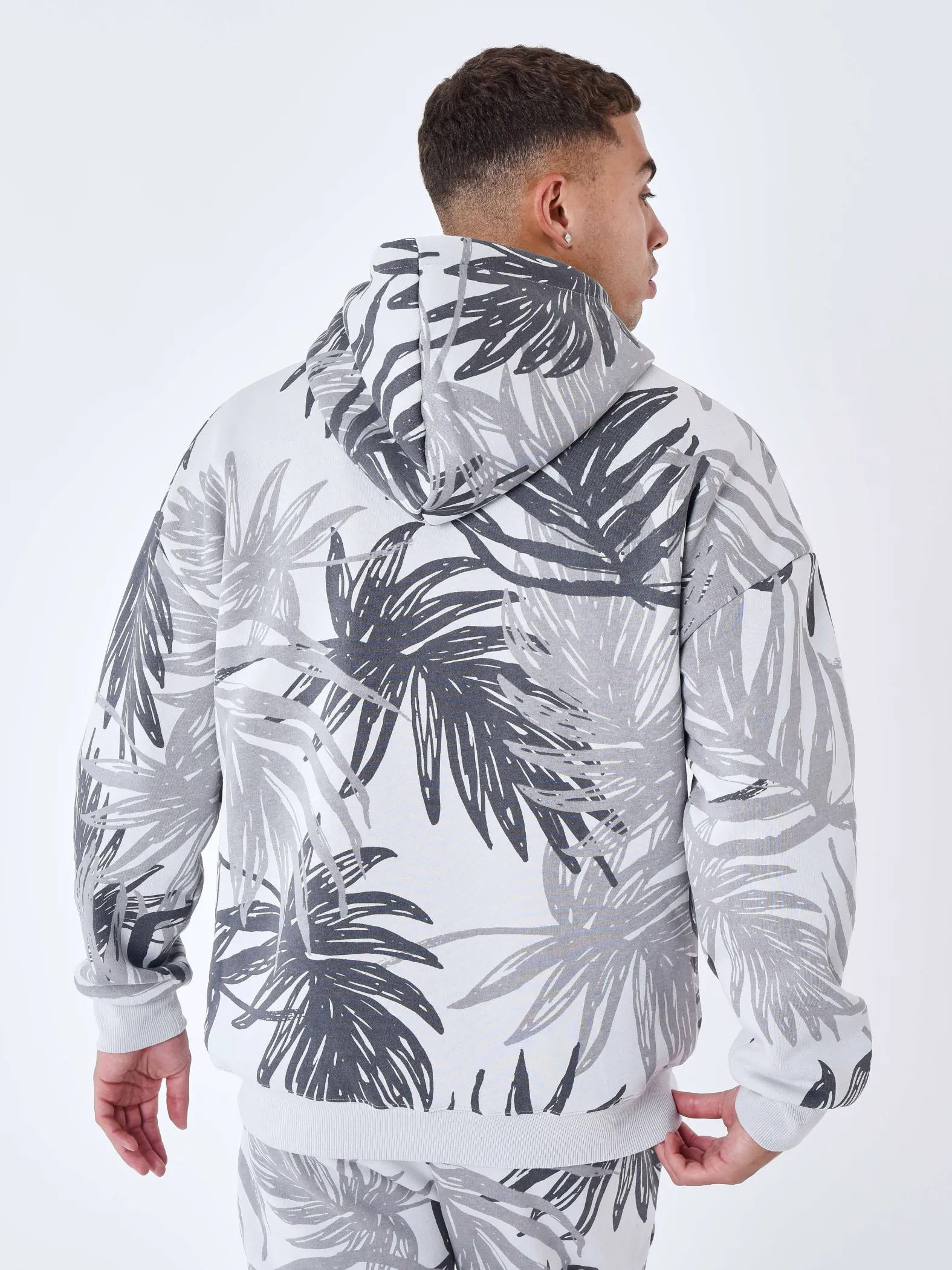 Sudadera con capucha y estampado de palmeras