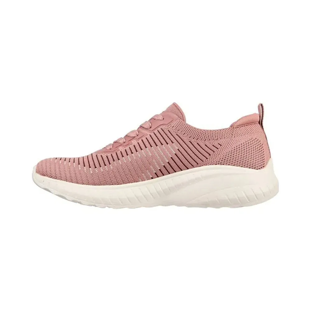 TENIS MUJER SKECHERS BOBS SPORT  SQUAD CHAOS  ROSA