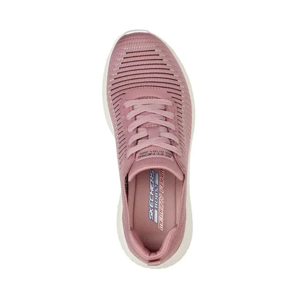 TENIS MUJER SKECHERS BOBS SPORT  SQUAD CHAOS  ROSA