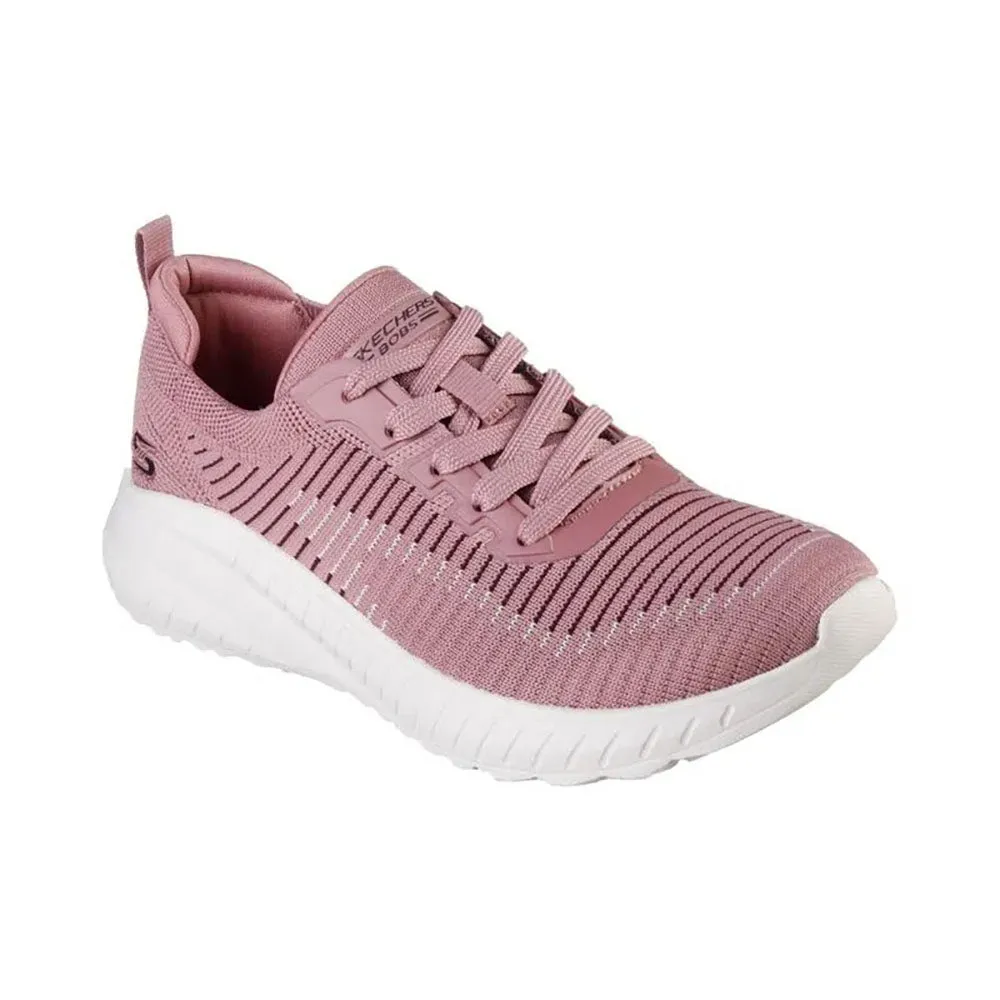 TENIS MUJER SKECHERS BOBS SPORT  SQUAD CHAOS  ROSA