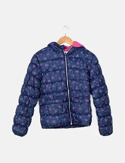 Tex Plumas azul estampado floral