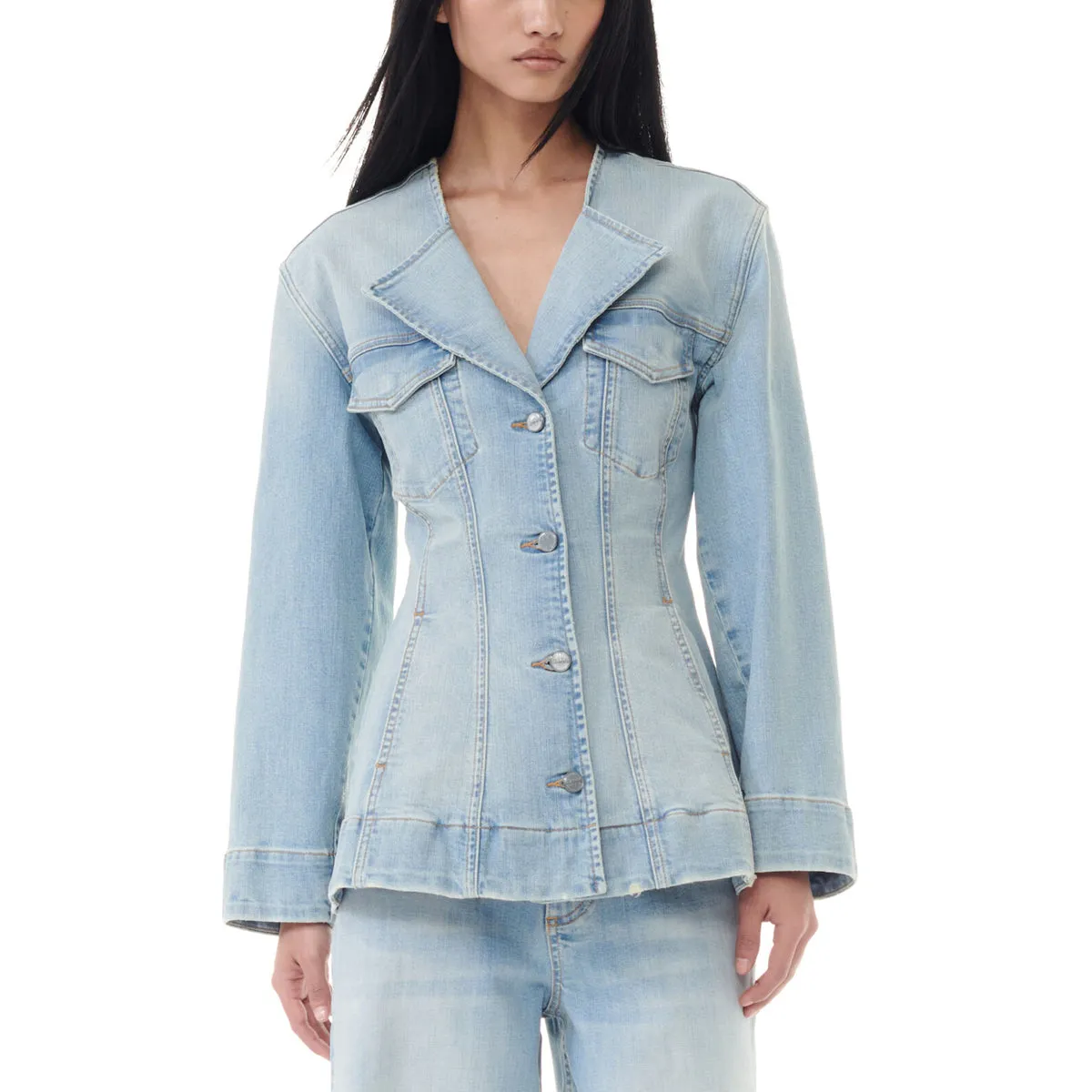 Tint Denim Fitted Blazer