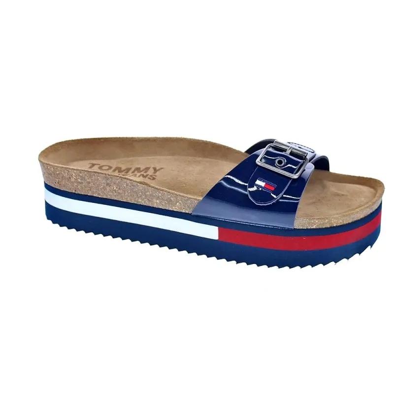 Tommy Hilfiger Sandalias Mujer Flag Outsole Mule Azul