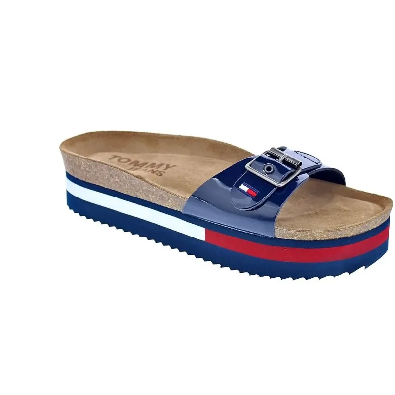 Tommy Hilfiger Sandalias Mujer Flag Outsole Mule Azul
