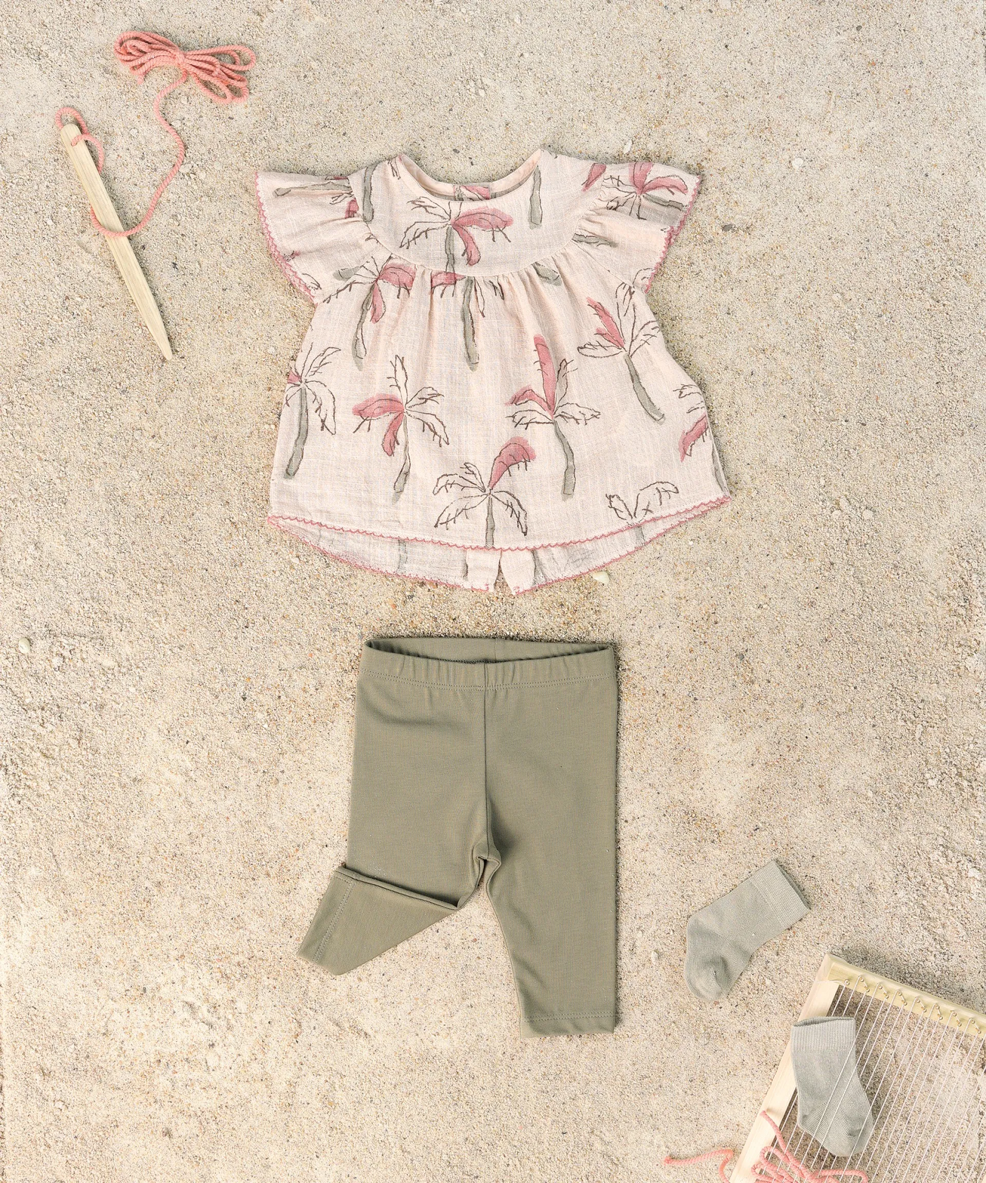 Túnica de algodón con estampado de palmeras | Textile Art