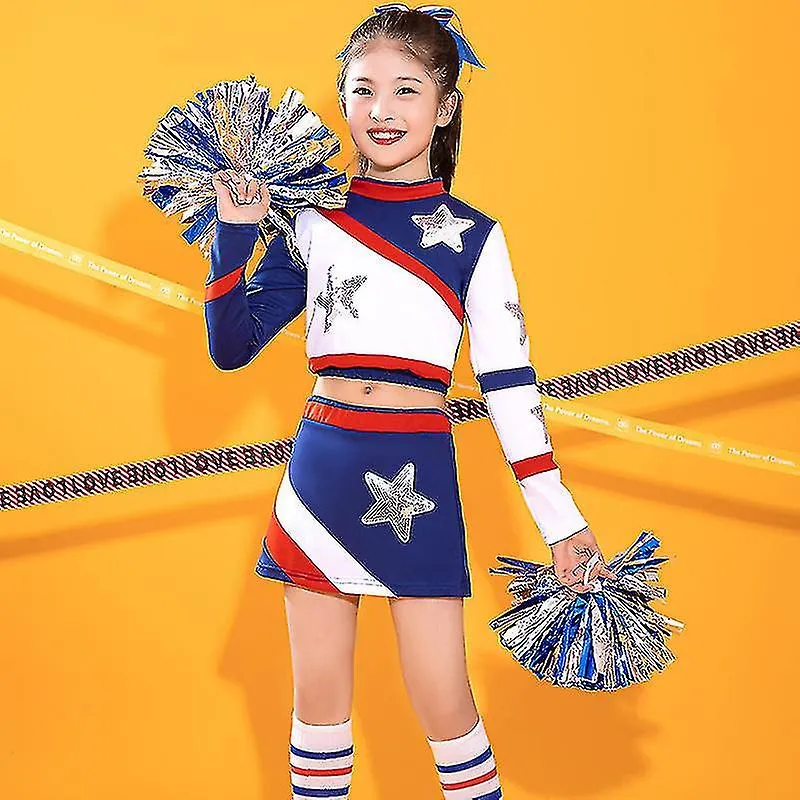 Uniforme de porristas para niñas con pompones y calcetines, uniforme de porristas para niños Fule53