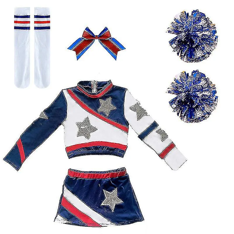 Uniforme de porristas para niñas con pompones y calcetines, uniforme de porristas para niños Fule53