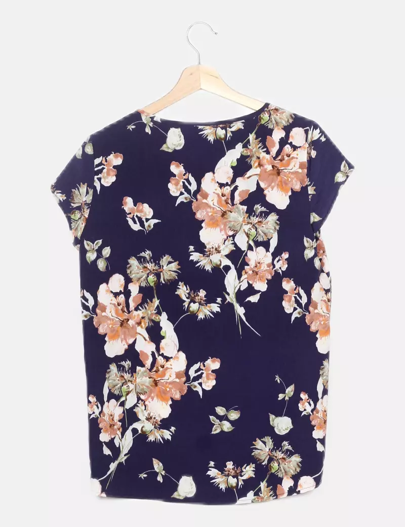 Vero Moda Blusa azul marino estampada