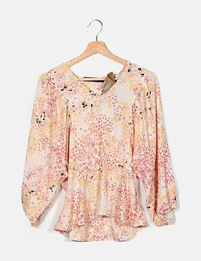 Vero Moda Blusa blanca estampado combinado