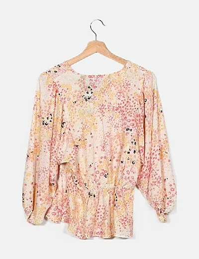 Vero Moda Blusa blanca estampado combinado
