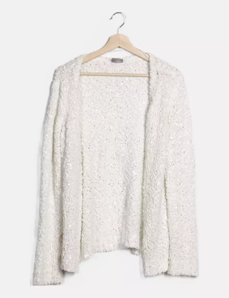 Vero Moda Cárdigan blanca lentejuelas