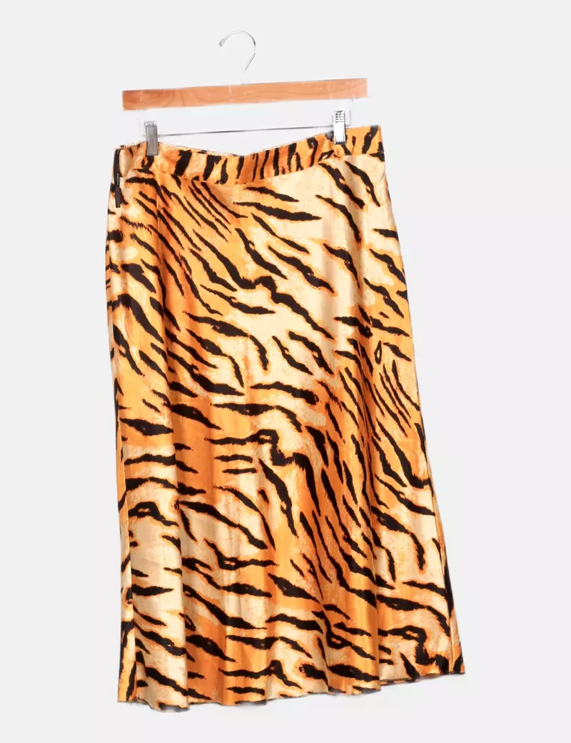 Vero Moda Falda satinada animal print