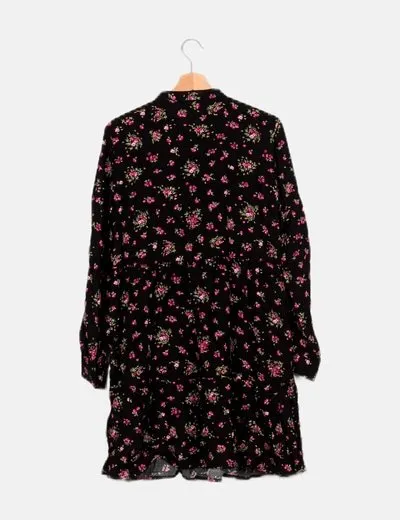Vero Moda Vestido negro floral