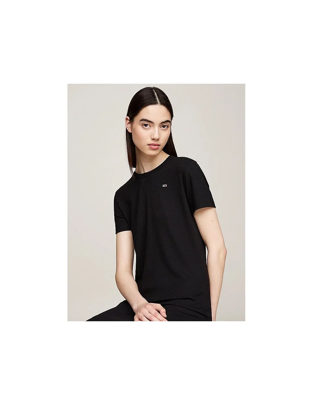 Vestido ajustado midi acanalado de Tommy Jeans