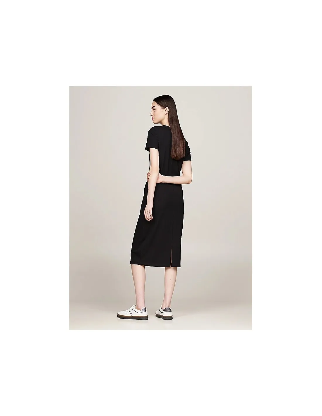 Vestido ajustado midi acanalado de Tommy Jeans