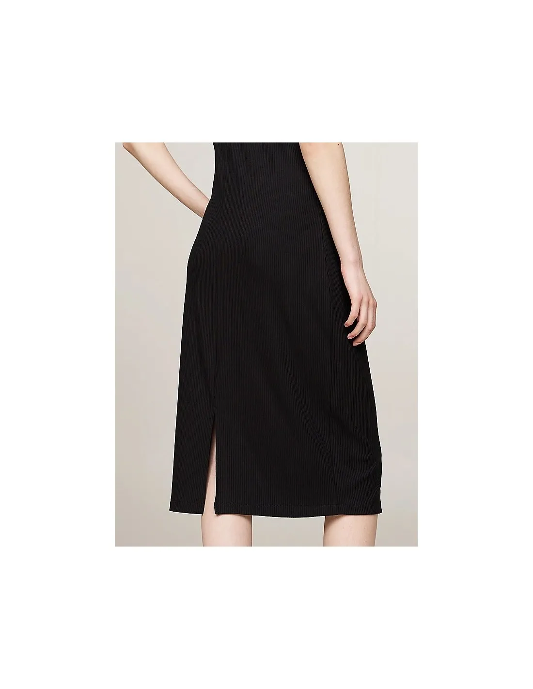Vestido ajustado midi acanalado de Tommy Jeans