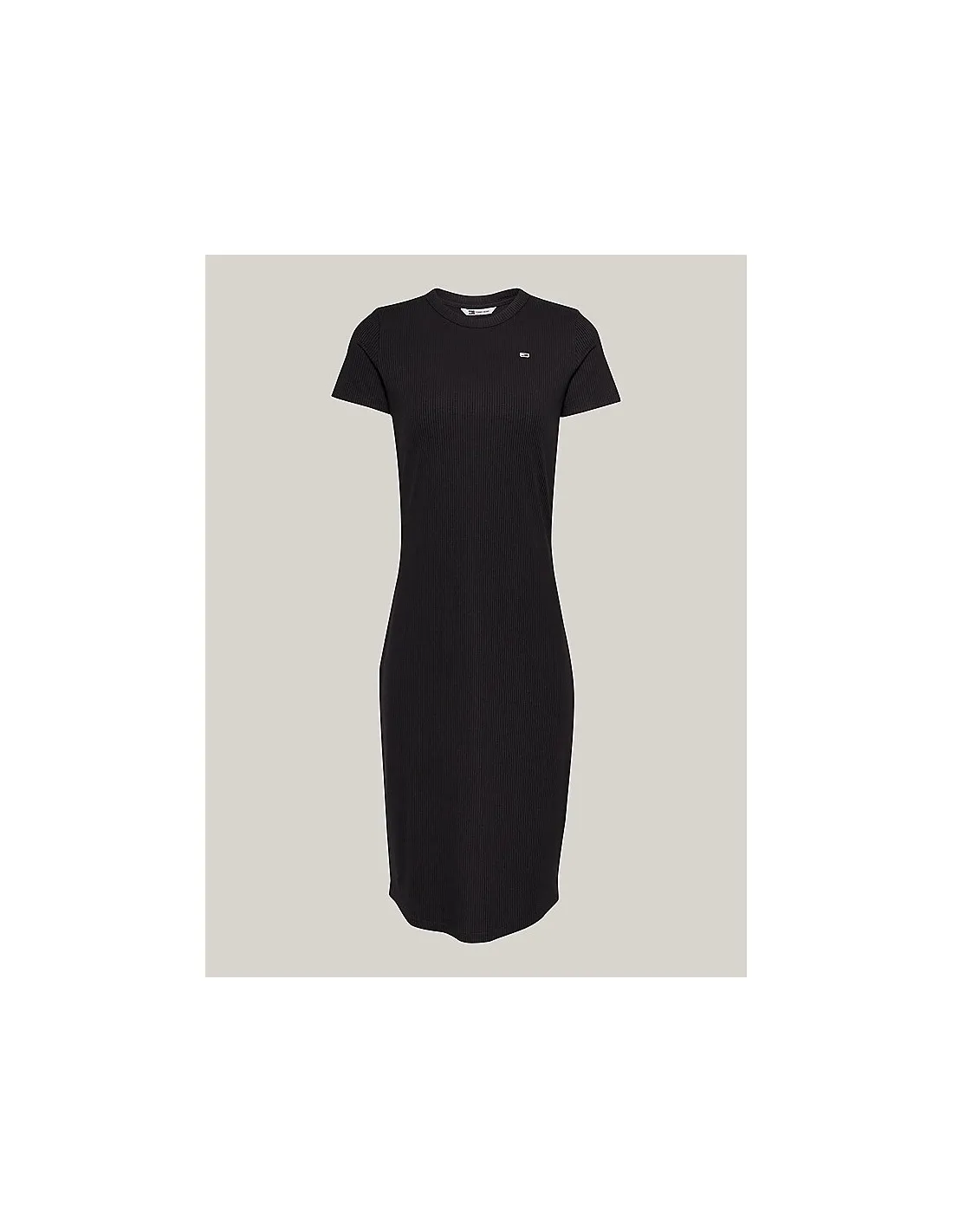Vestido ajustado midi acanalado de Tommy Jeans