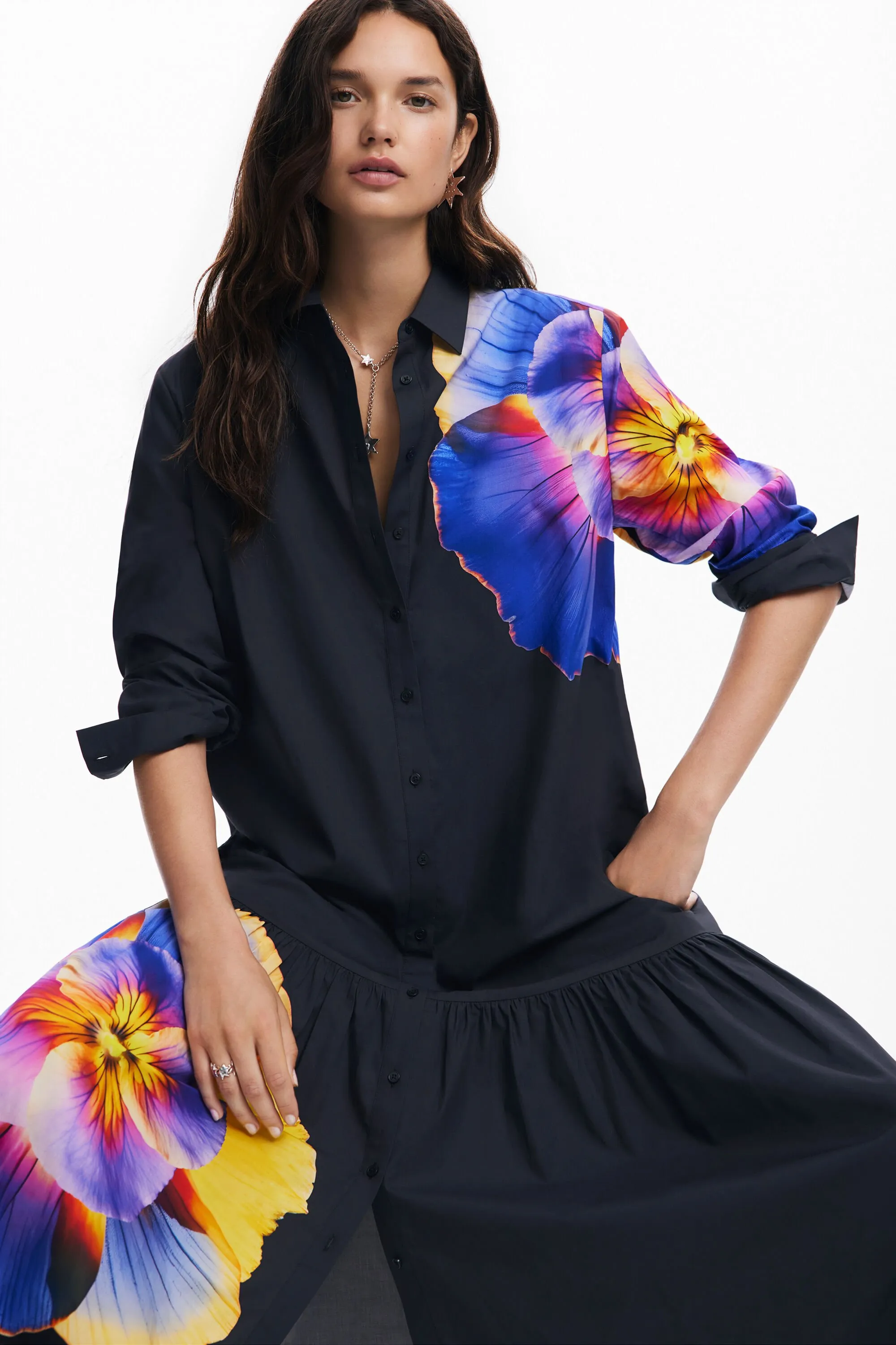 Vestido camisero flores M. Christian Lacroix