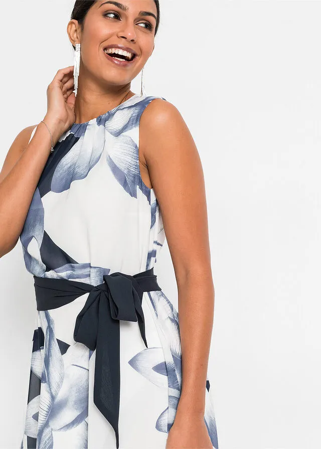 Vestido con estampado de flores Azul oscuro de flores