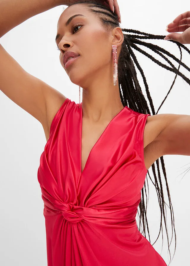 Vestido con nudo Rojo