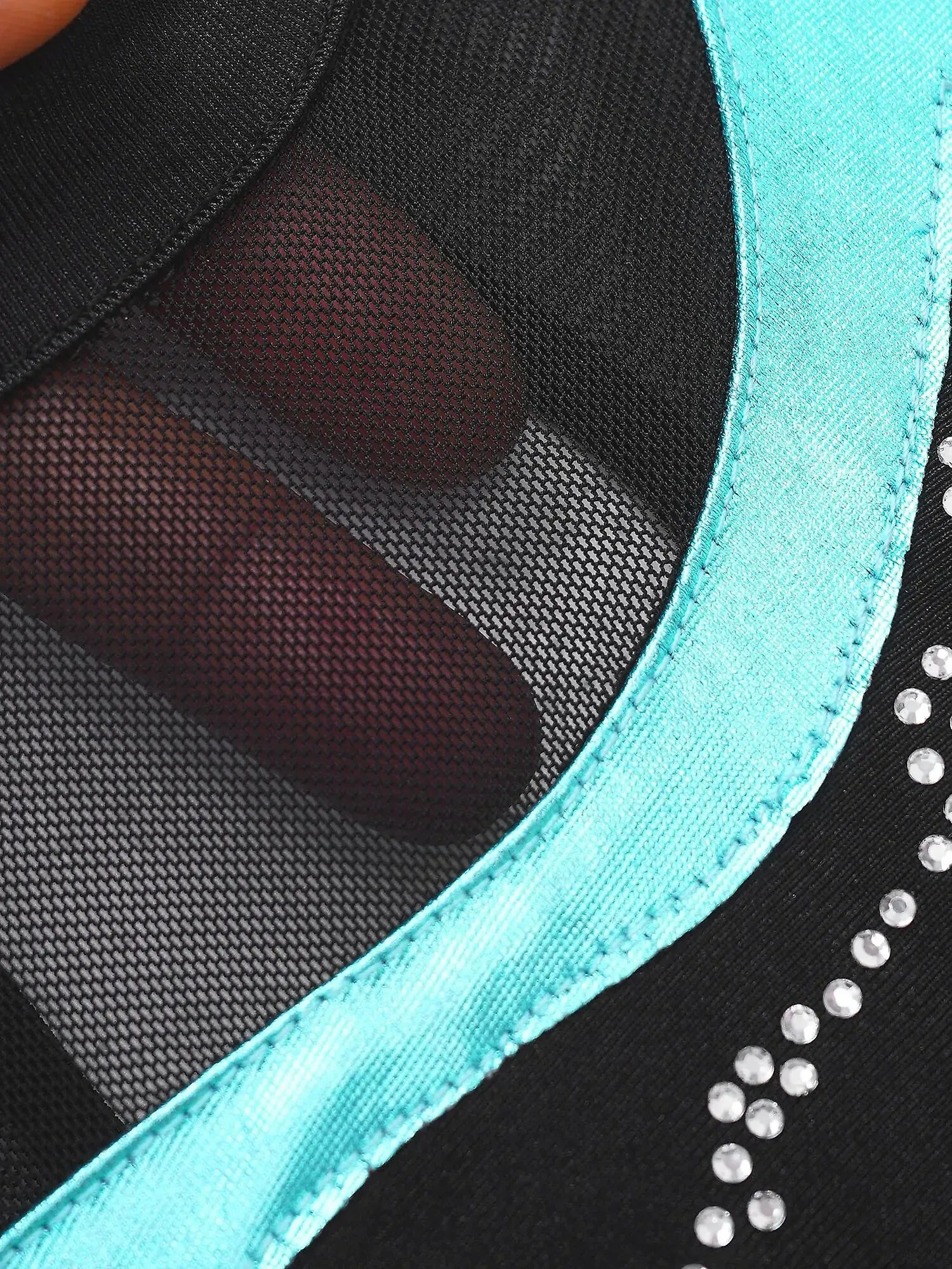 Vestido de patinaje artístico Niños Niñas Manga larga Rhinestone Patchwork Ballet Dance Dress Maillot de gimnasia para la compet