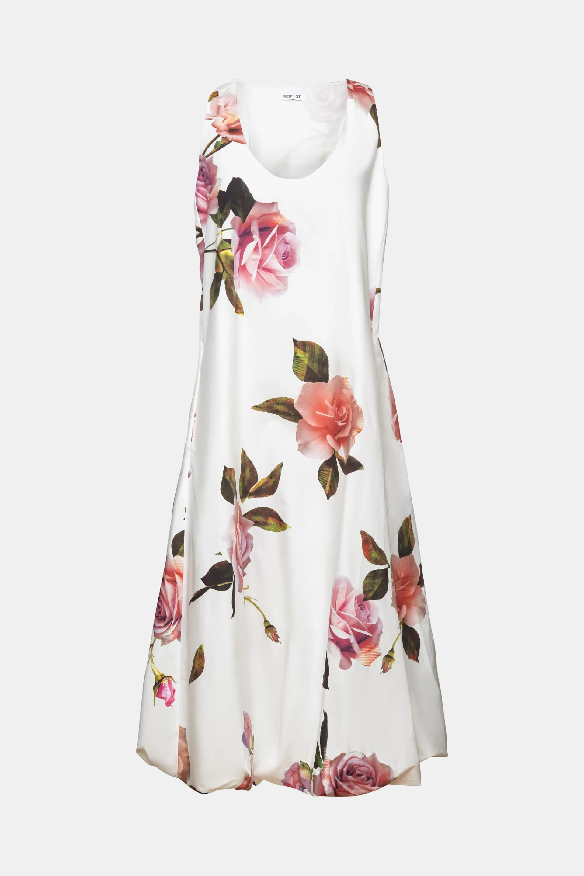 Vestido estampado con bajo abullonado