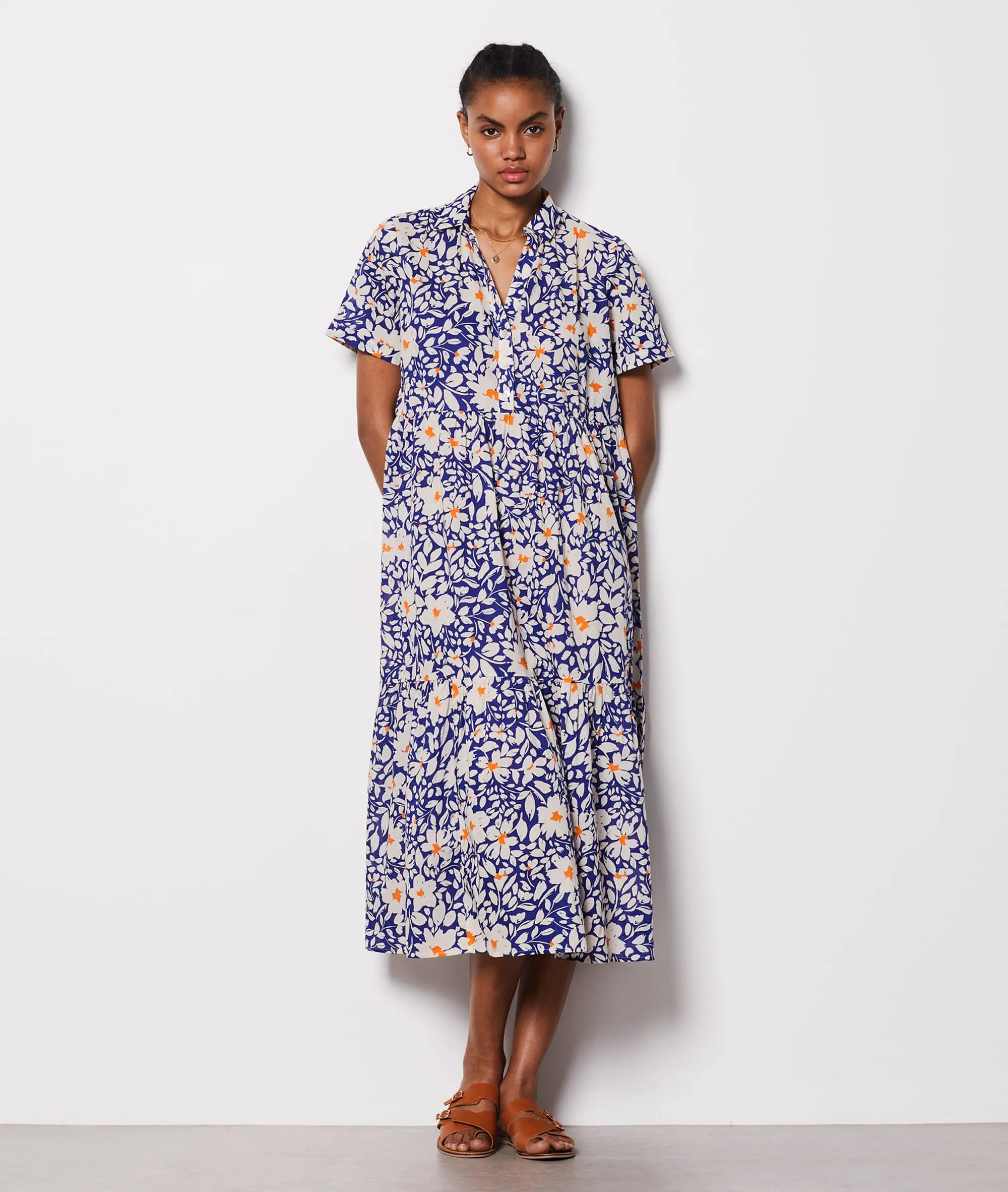 VESTIDO ESTAMPADO FLORAL BABO IMP FD MARINE  ETAM