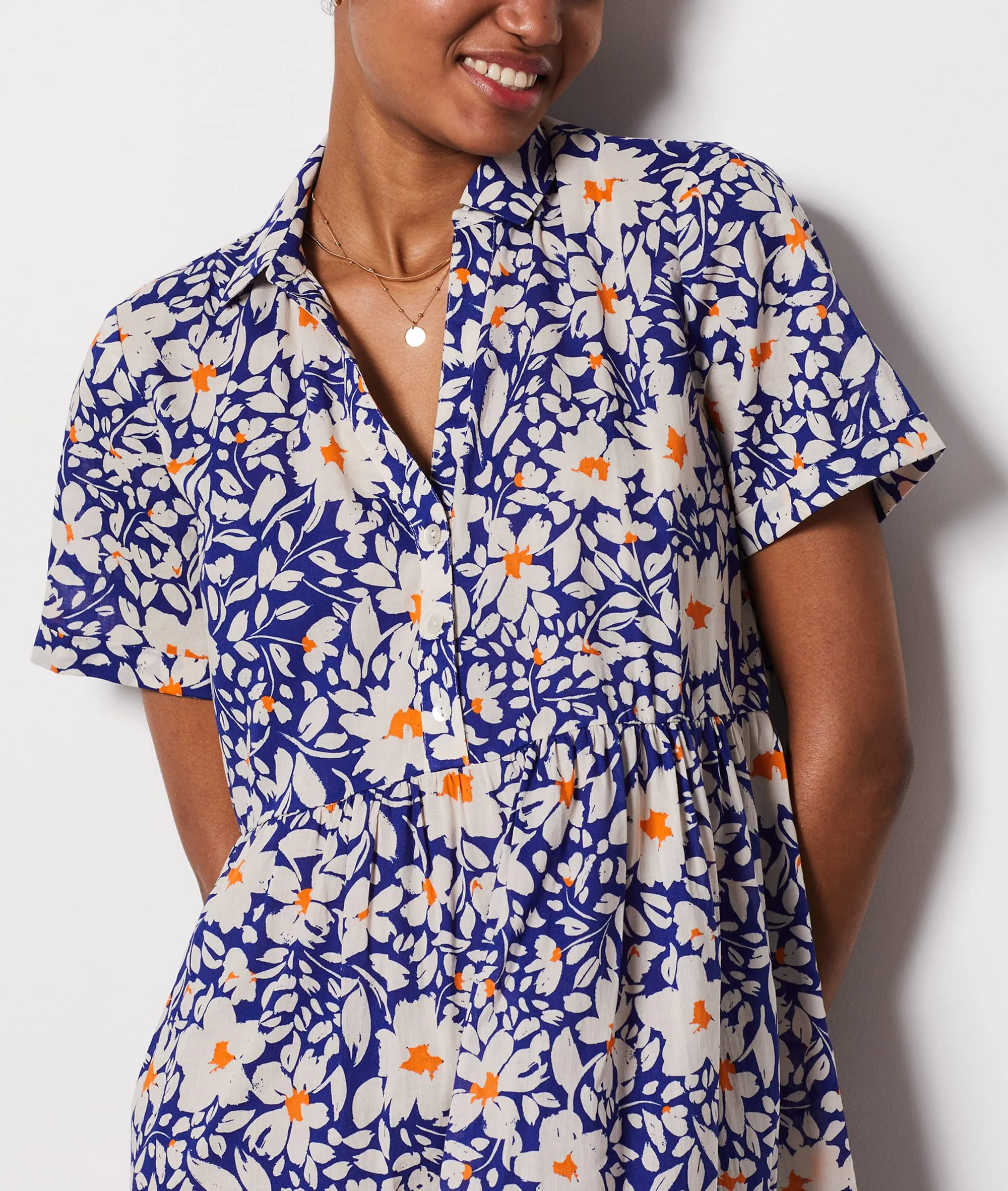 VESTIDO ESTAMPADO FLORAL BABO IMP FD MARINE  ETAM