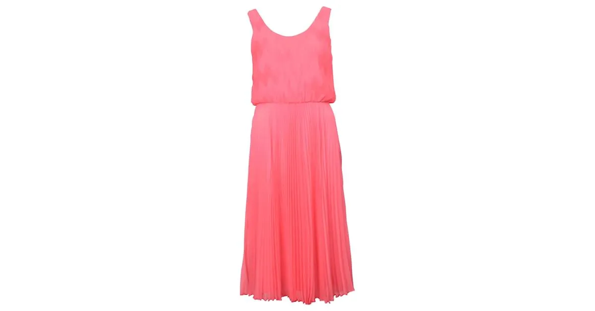 Vestido plisado eléctrico Alice + Olivia en poliéster rosa 