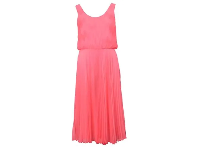 Vestido plisado eléctrico Alice + Olivia en poliéster rosa 