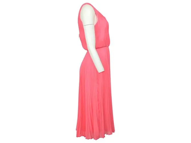 Vestido plisado eléctrico Alice + Olivia en poliéster rosa 