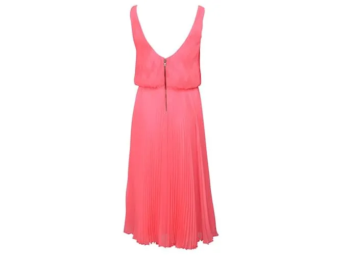 Vestido plisado eléctrico Alice + Olivia en poliéster rosa 