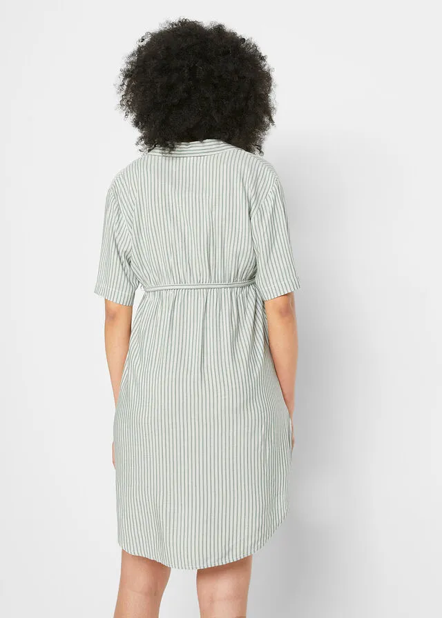 VESTIDO PREMAMá CON FUNCIóN PARA LACTANCIA, DE MATERIAL SOSTENIBLE BLANCO LANAVERDE OSCURO