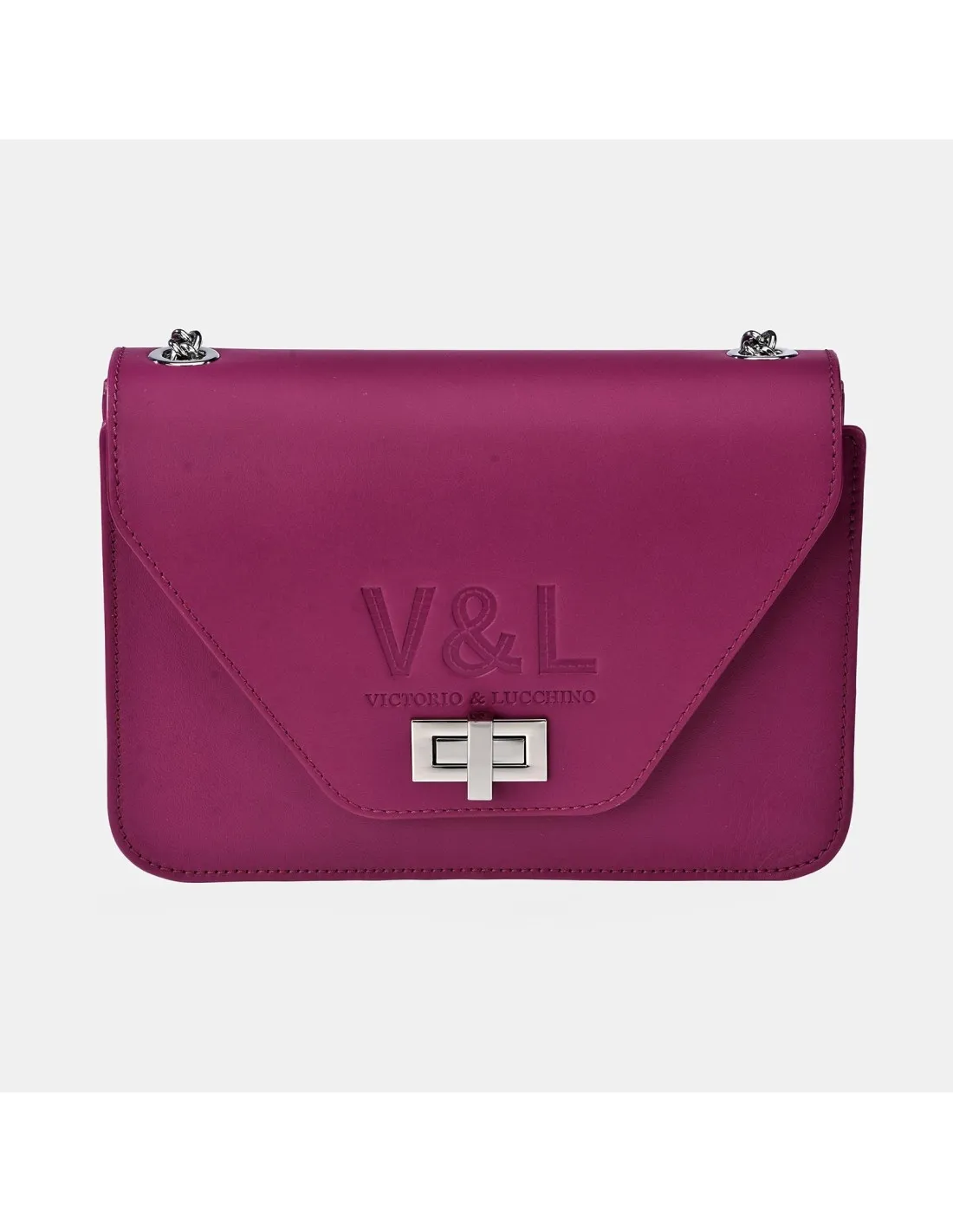 Victorio & Lucchino Bolso bandolera con cadena para mujer en piel lisa