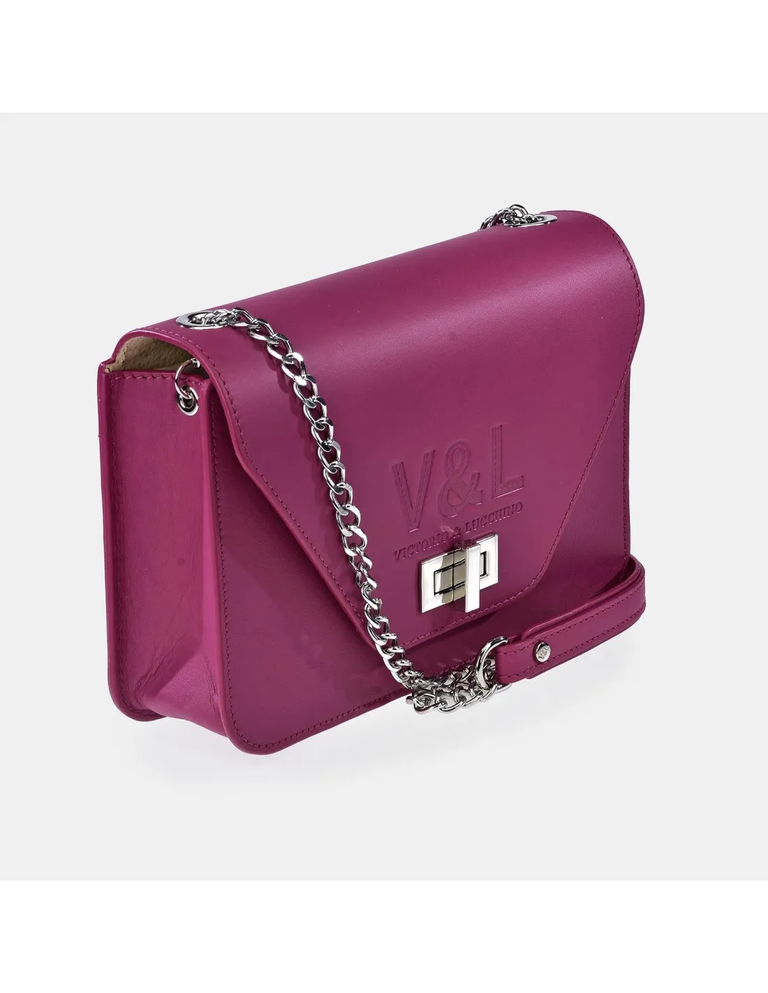 Victorio & Lucchino Bolso bandolera con cadena para mujer en piel lisa