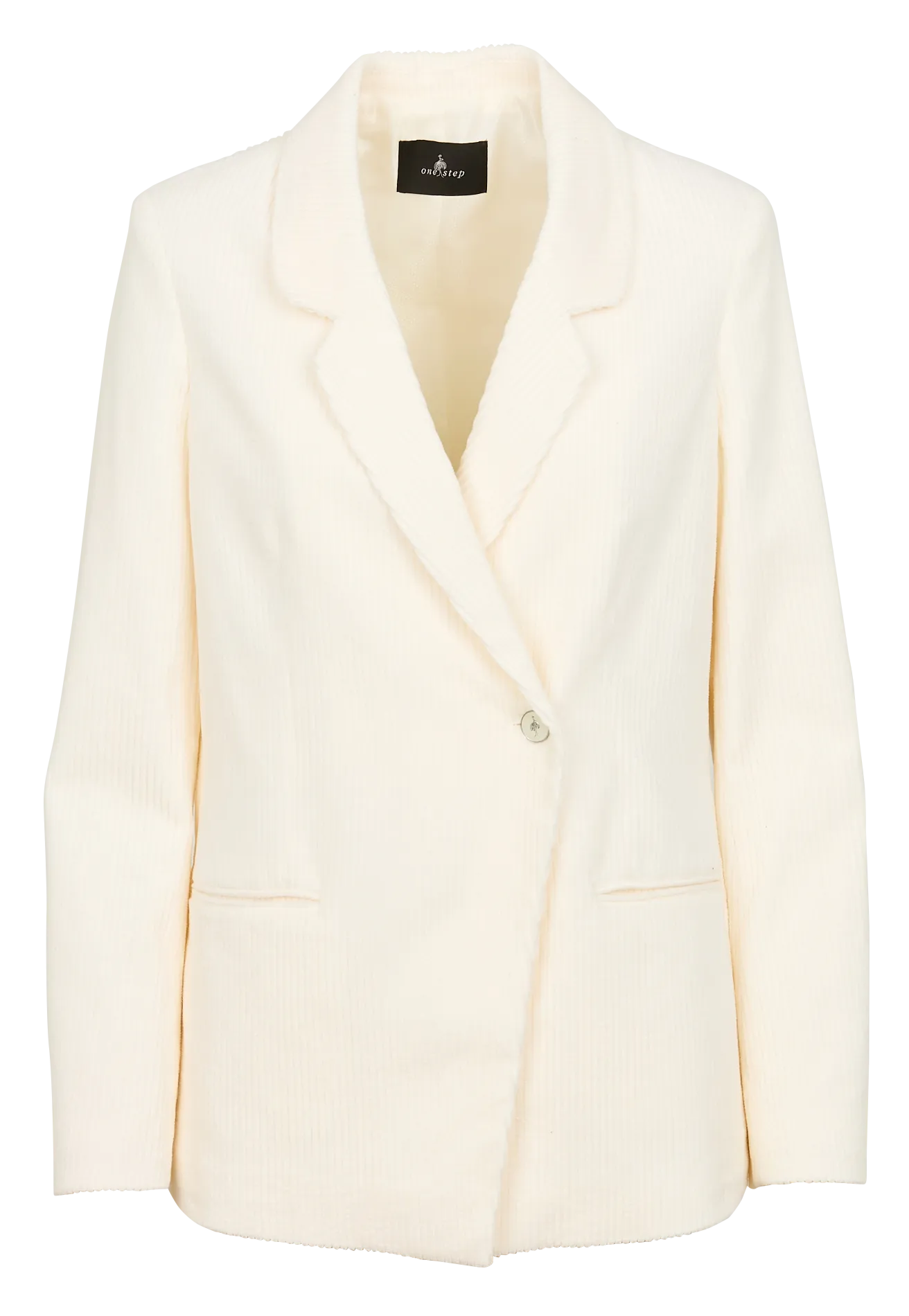 VIGG  CHAQUETA DE TRAJE RECTA DE TERCIOPELO DE ALGODóN EN BLANCO