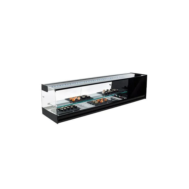 VITRINA ESTANTE SUSHI CUBA PLANA CRISTAL RECTO SHS120IE VITRINAS GóMEZ
