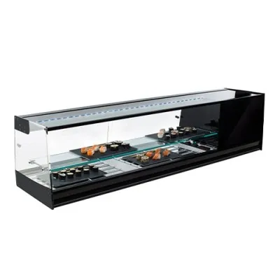 VITRINA ESTANTE SUSHI CUBA PLANA CRISTAL RECTO SHS120IE VITRINAS GóMEZ