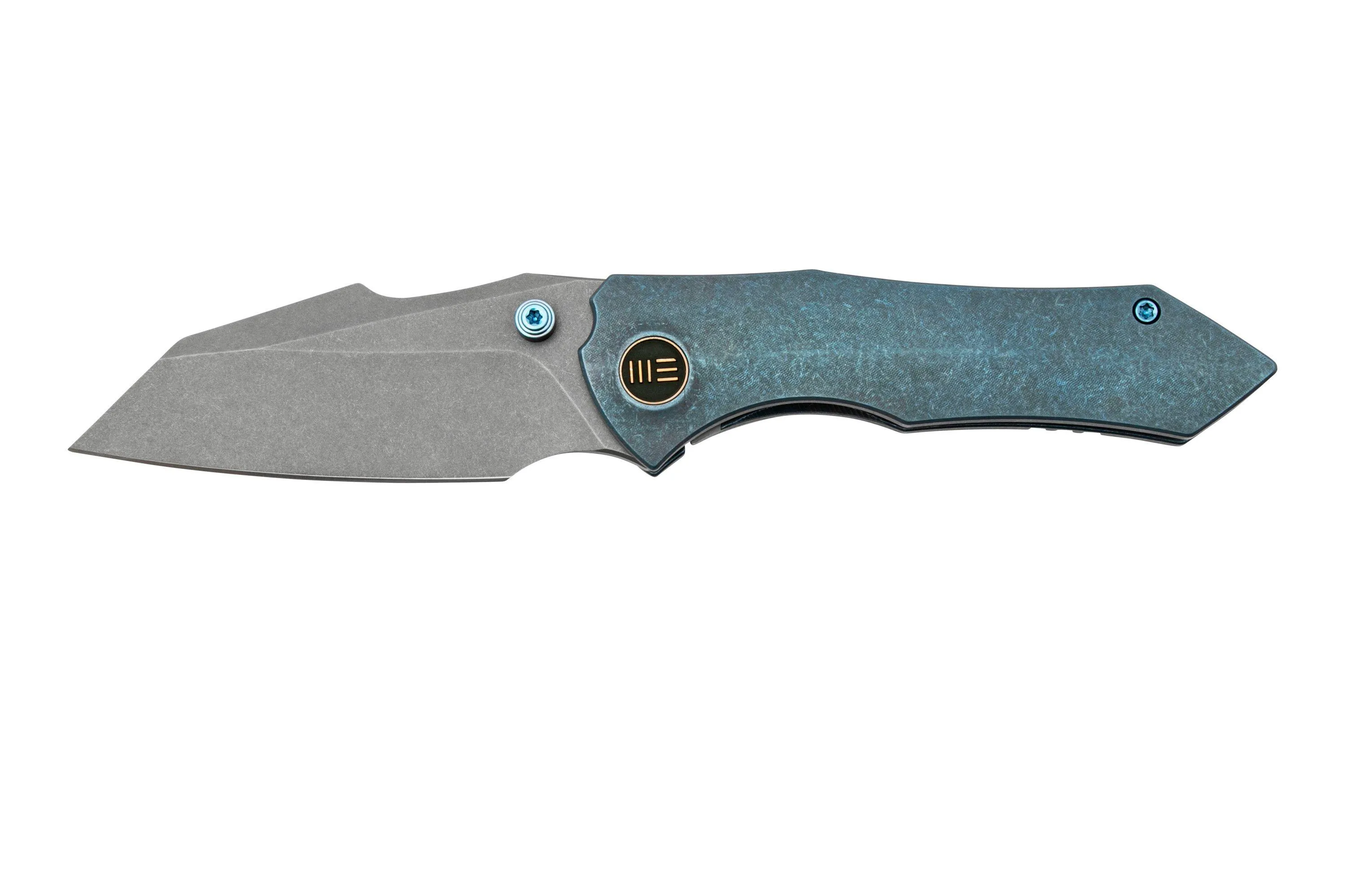 WE KNIFE HIGHFIN, WE220053, BLUE TITANIUM, GREY CPM20CV NAVAJA