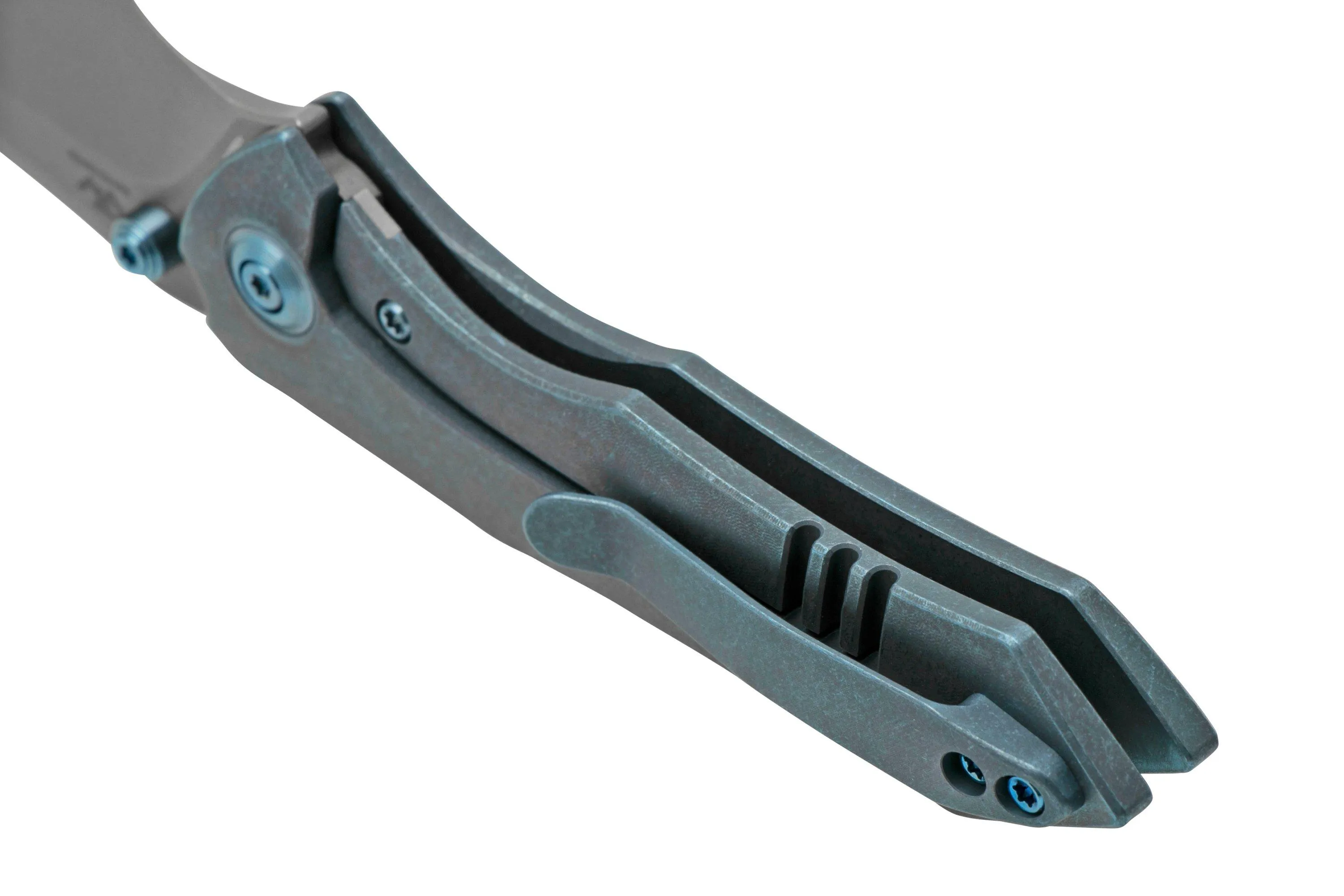 WE KNIFE HIGHFIN, WE220053, BLUE TITANIUM, GREY CPM20CV NAVAJA