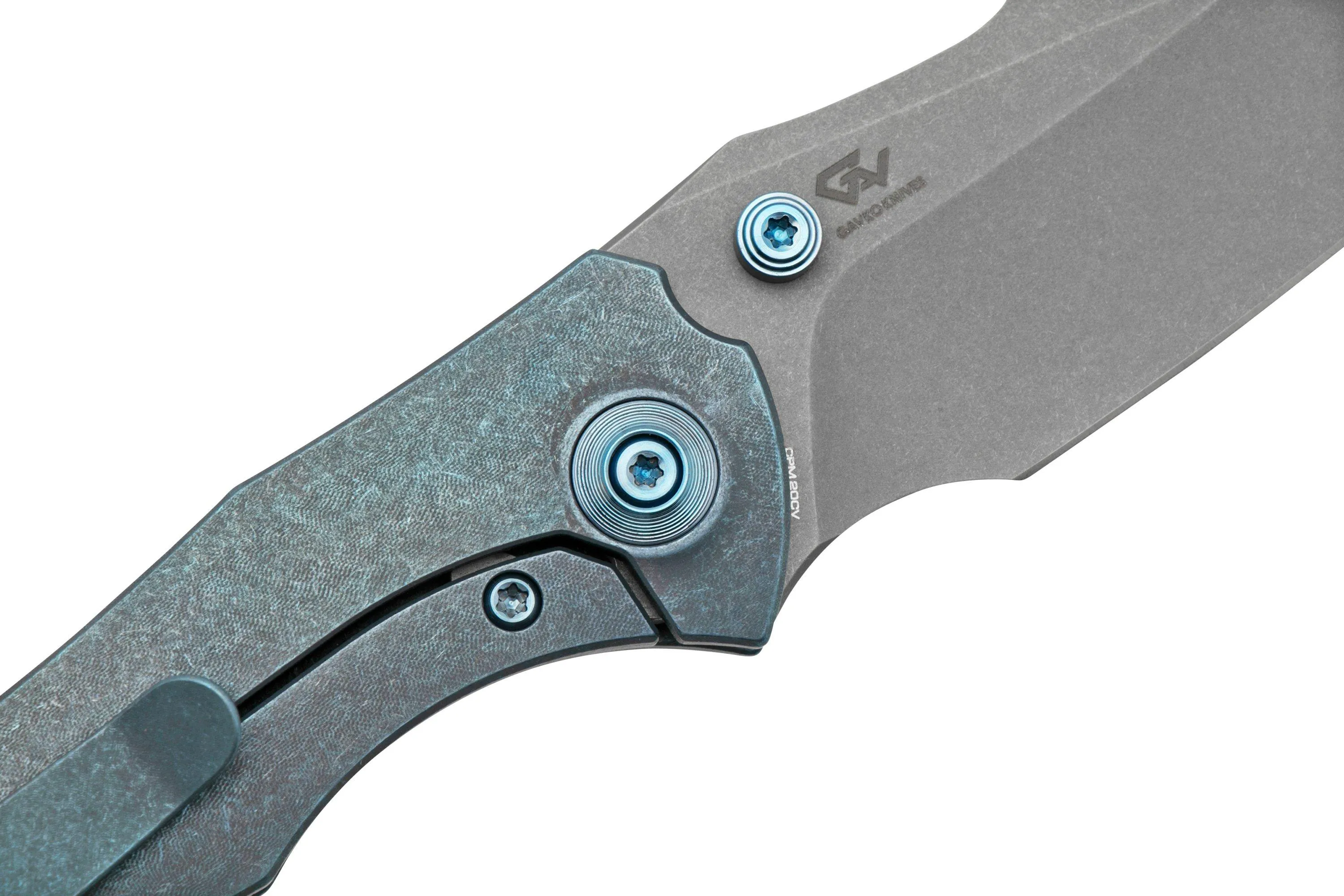 WE KNIFE HIGHFIN, WE220053, BLUE TITANIUM, GREY CPM20CV NAVAJA