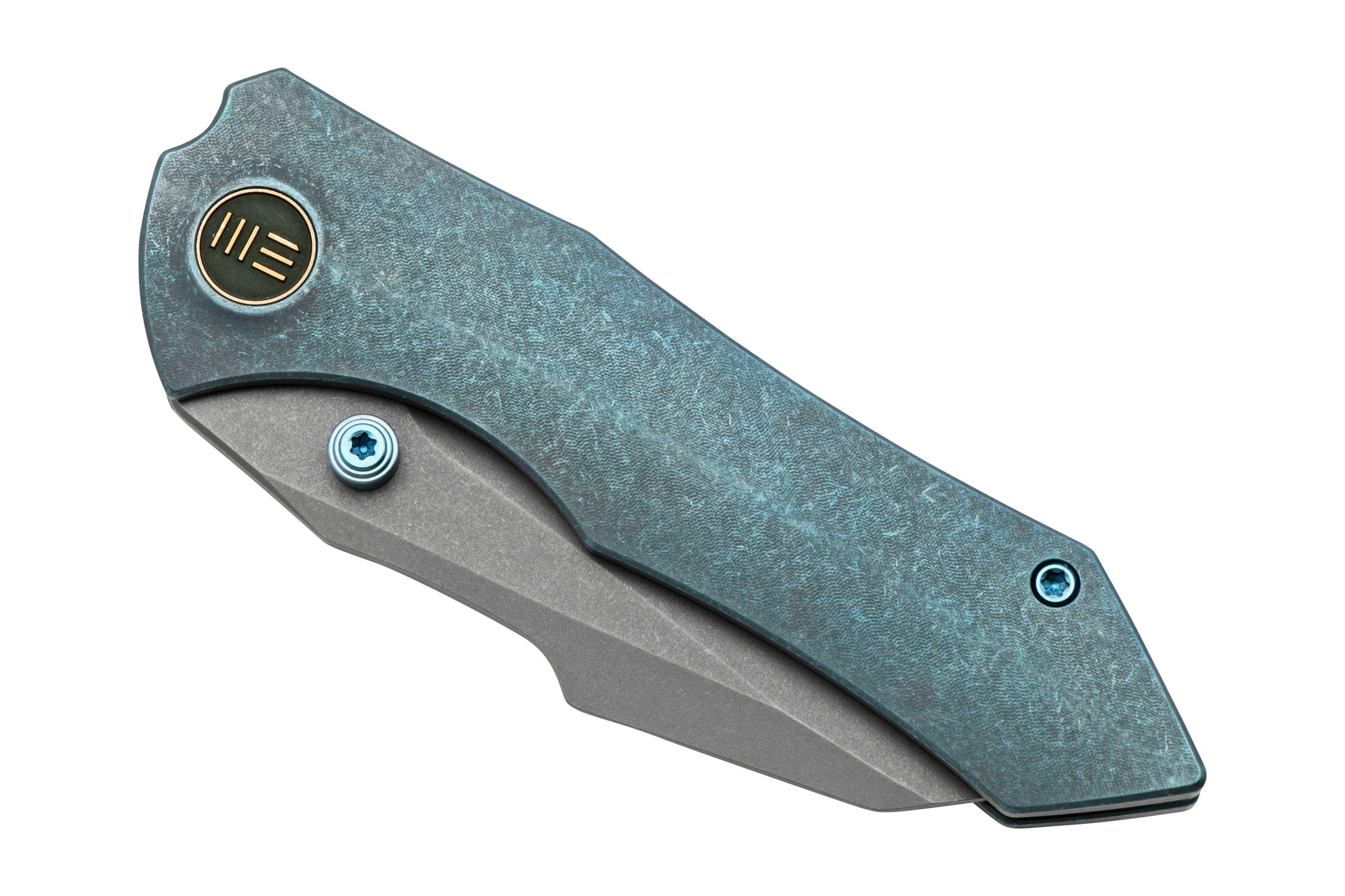 WE KNIFE HIGHFIN, WE220053, BLUE TITANIUM, GREY CPM20CV NAVAJA